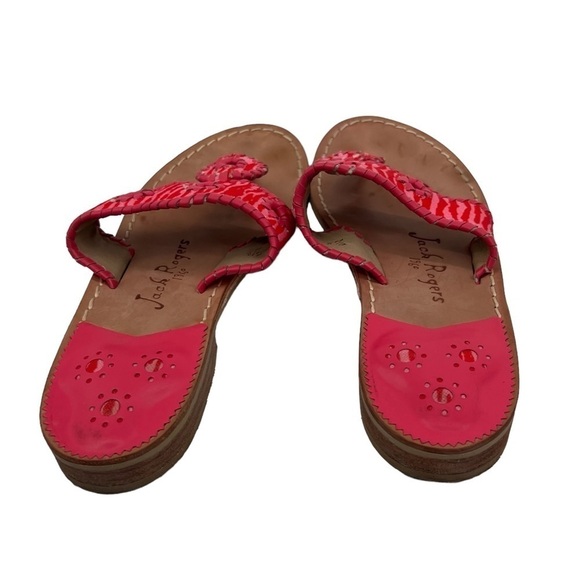 Jack Rogers Flat Pink Red Sandals Size 8 1/2 Women's - Picture 8 of 9